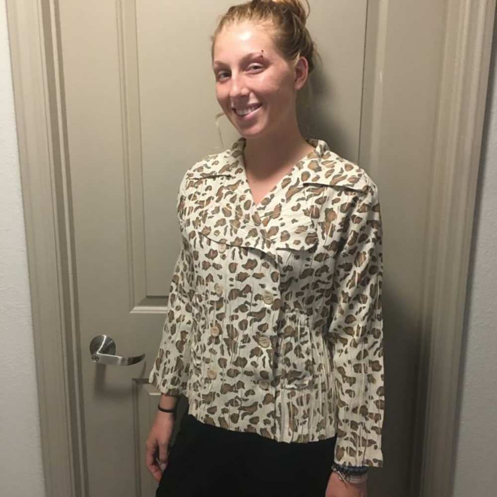 Boutique silk leopard jacket